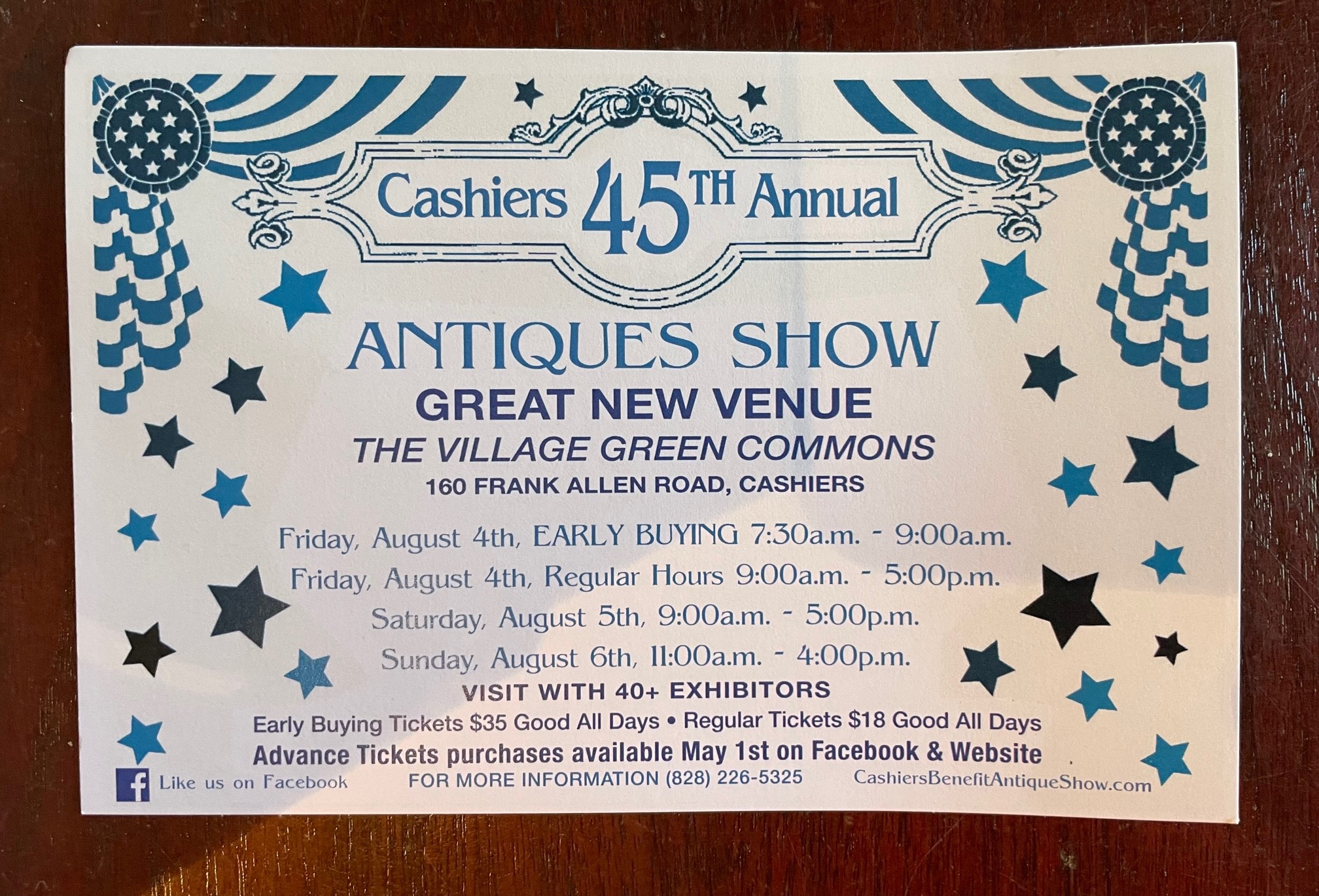 Cashiers 45th Annual Antique Show Events Calendar