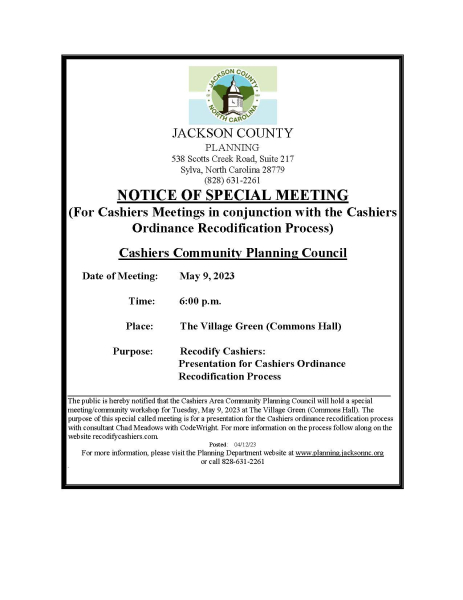 05-09-23-cashiers-special-meeting-notice